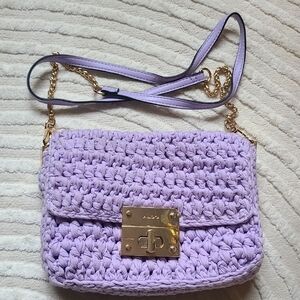 Aldo Lavender Crochet Crossbody Bag